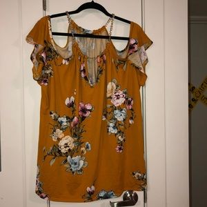 Mustard Blouse With Chain Detail